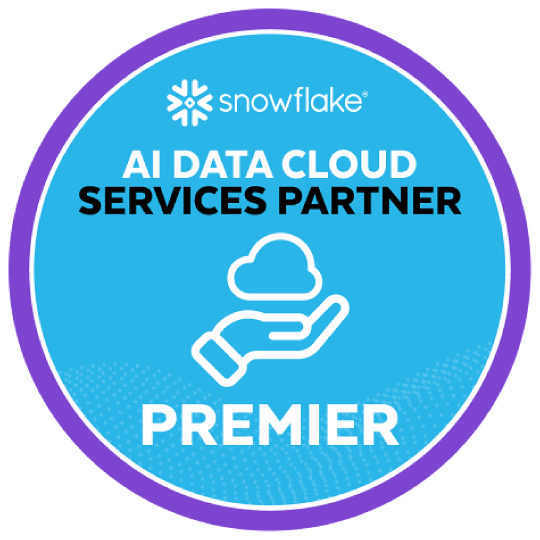 Snowflake AI Data Cloud Services Partner PREMIER 認定バッジ
